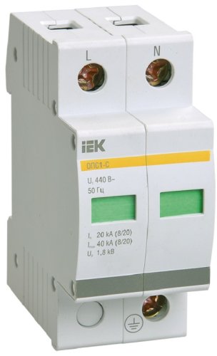 Ограничитель импульсных напряжений УЗИП IEK KARAT ОПС1-B 2п L-N-PE классI+II 30кА фото Ограничитель импульсных напряжений УЗИП IEK KARAT ОПС1-B 2п L-N-PE классI+II 30кА картинка